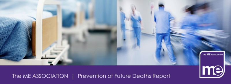 Image shows a hospital hallway and a medical staff dressed in scrubs walking away from the camera. ME Association 